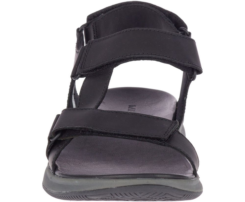 Merrell Sandals Black - Tideriser Luna Strap Leather - Mens 06QKZJDUT